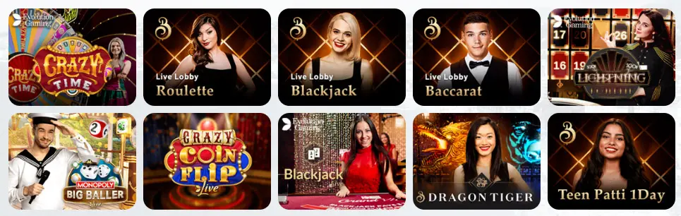 Juegos de casino en vivo PLATINUM PLAY CASINO