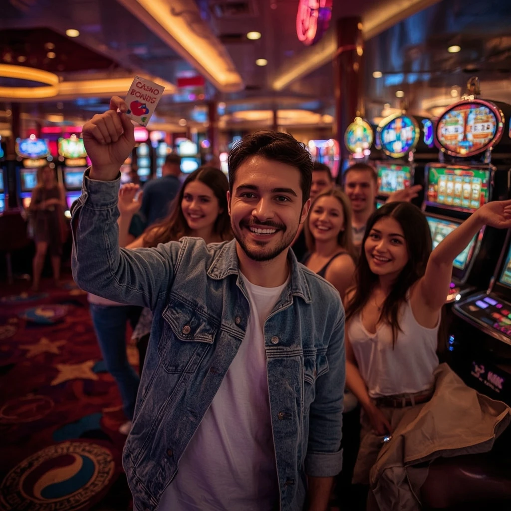 persona con un bono de PLATINUM PLAY CASINO